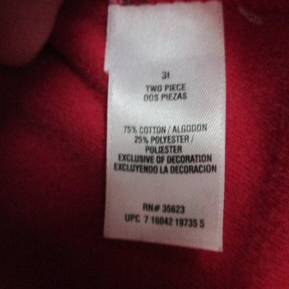 Carters Christmas Shirt Toddler Girls 3T Red Long Sleeve Heart Pullover Holiday - Picture 6 of 7